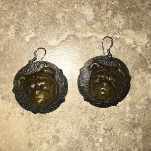 Bulldog faced earrings
